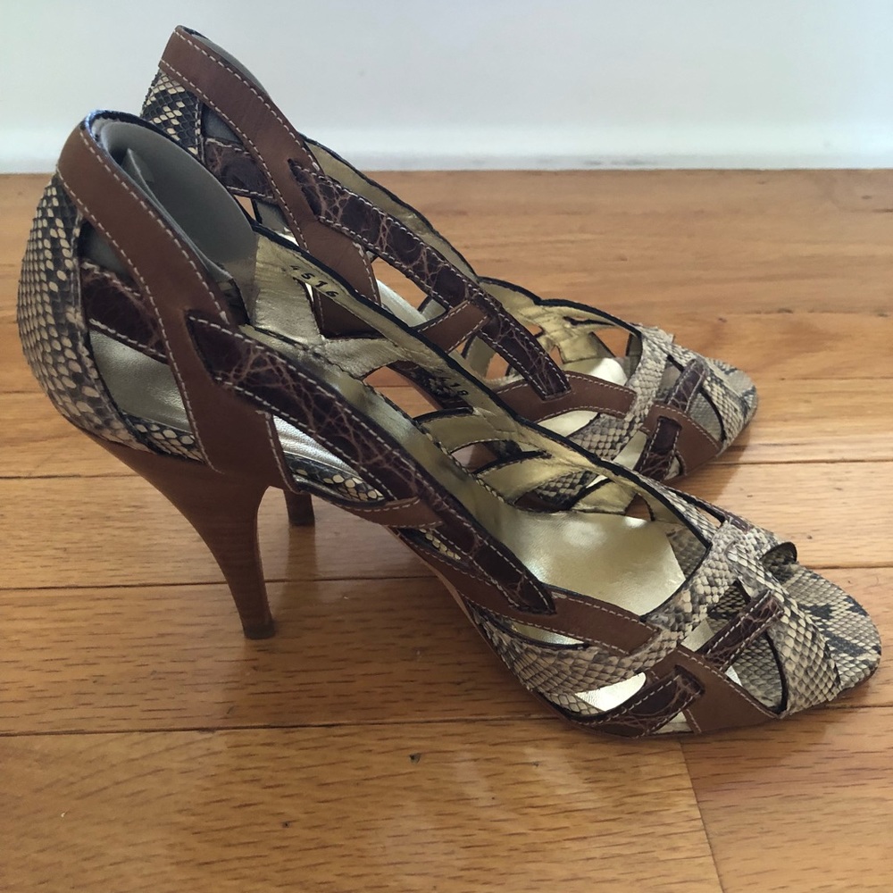 Prada snakeskin shoes.